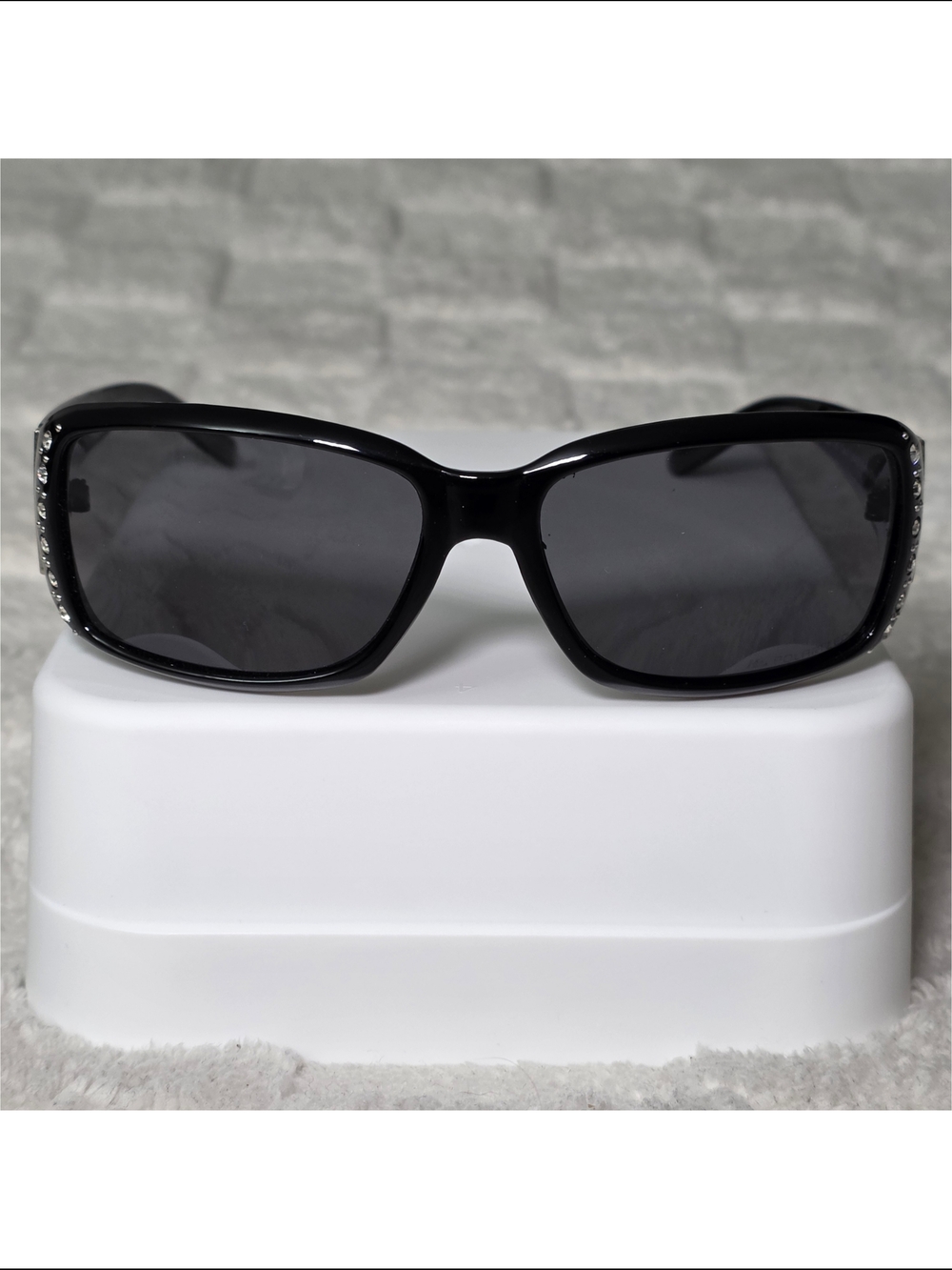 Black Sunglasses Silver Stud + Rhinestone Detailing BNWOT